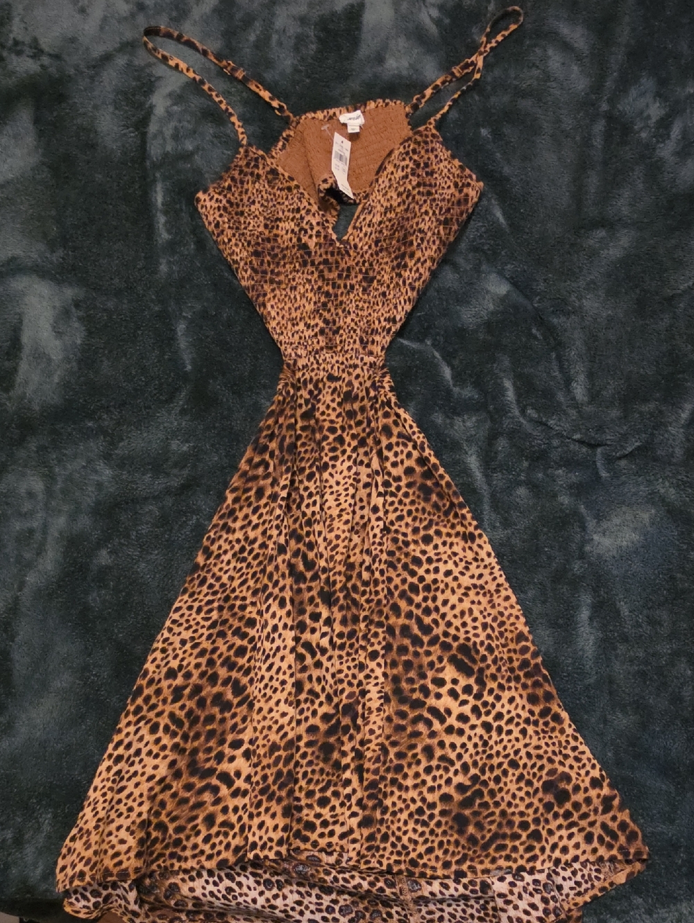 Aerie - Leopard Print Spaghetti Strap Dress - Brown